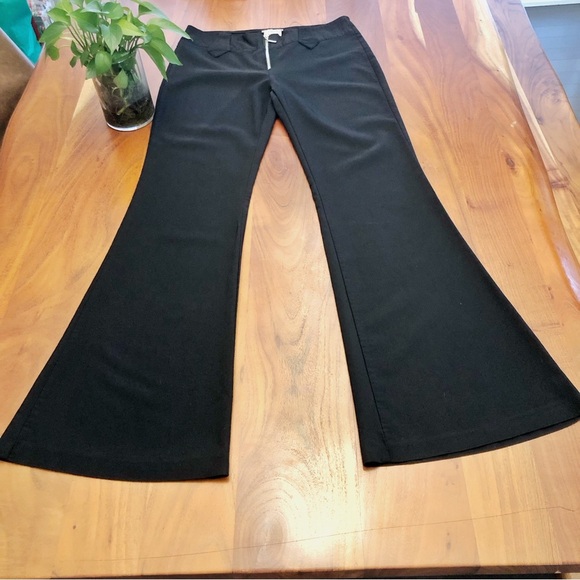 Vintage 725 Original Y2K Boot Cut Fit Flared Funky Low Rise Black Pants Trousers - Picture 9 of 14